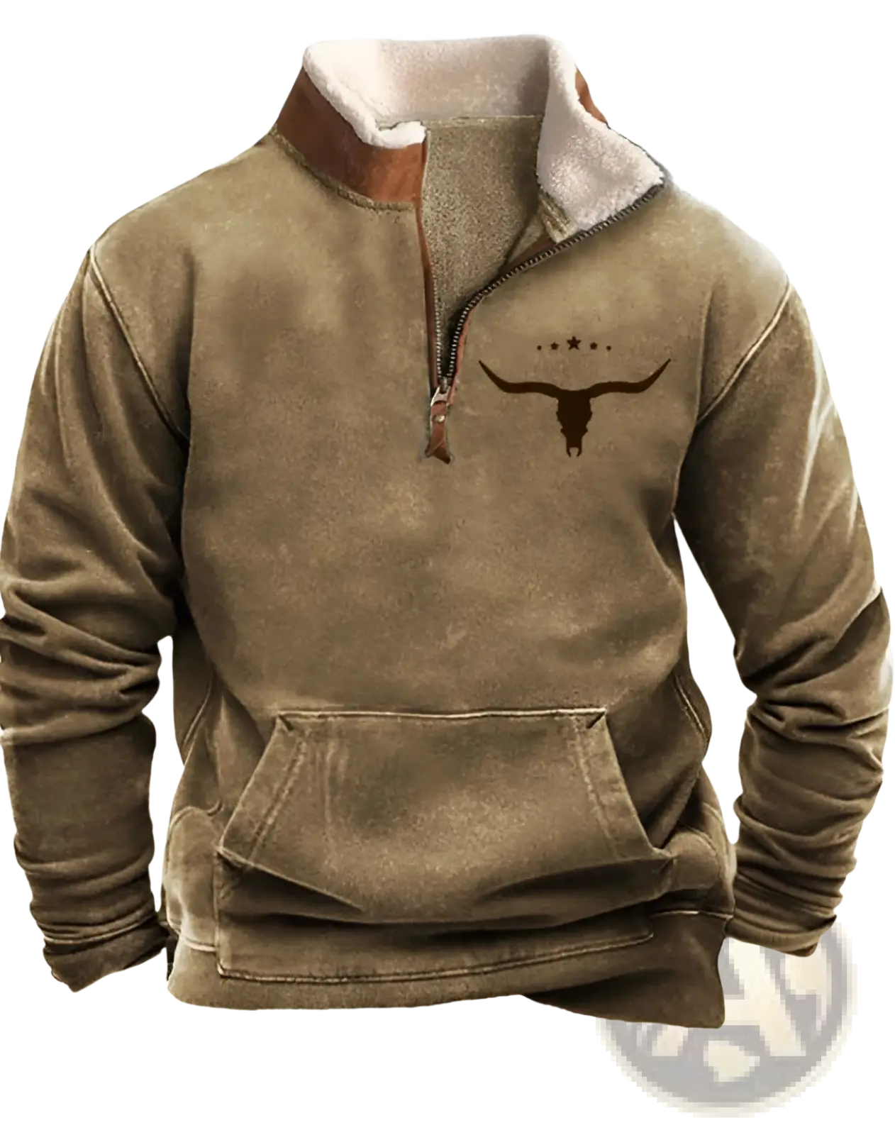Men's Yellowstone Tribal Print Quarter Zip Fleece Hoodie