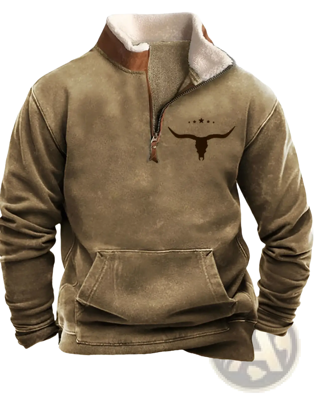 Men's Yellowstone Tribal Print Quarter Zip Fleece Hoodie