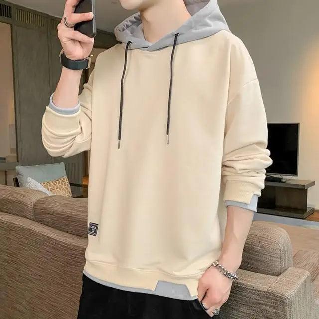 New Men Casual Sweatshirt Hoodies Male Solid Color Pullover Tops Spring Autumn Winter Pullover Floral Print Flannel Check Hoodie Autumn Jackets For Men