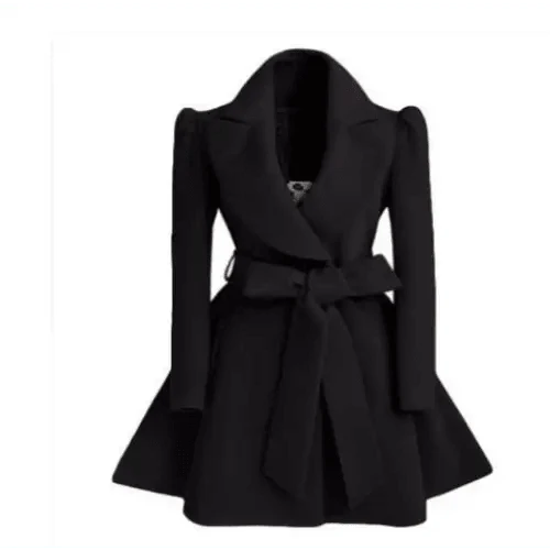 New Popular Women's Woolen Windbreaker Overcoat Jacket Coats Red XL Autumn And Winter Long Windbreaker Overcoat Fashionable Coat Jacket