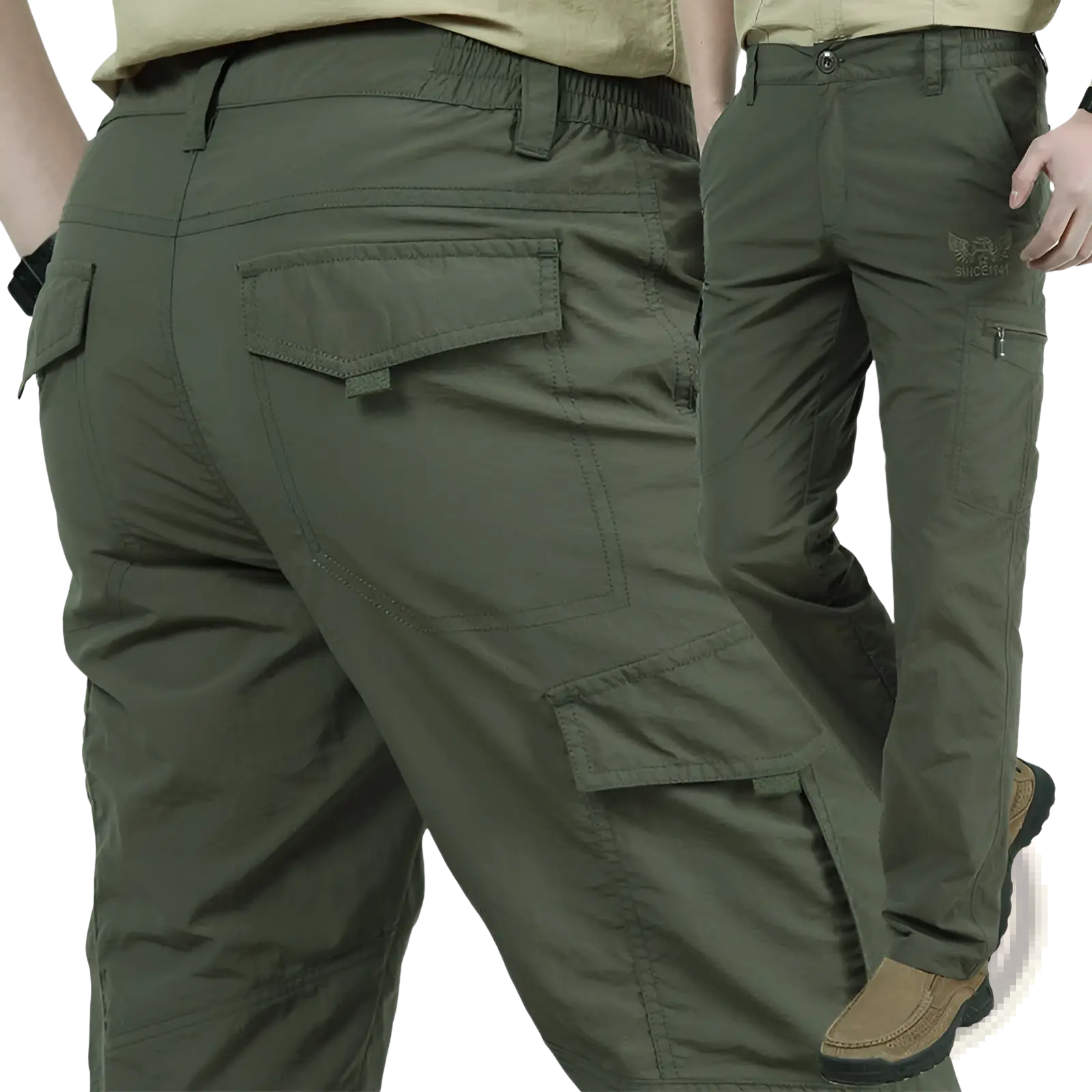 Plus Size Loose Cargo Pants Durable Tactical Trousers