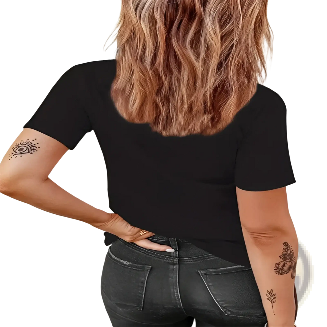 Plus Size Printed Karma Crew Neck T-shirt