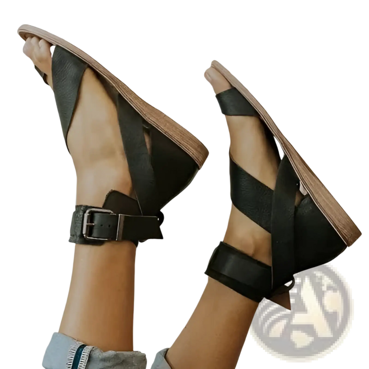 Plus Size Women's Flat Roman Strappy Sandals
