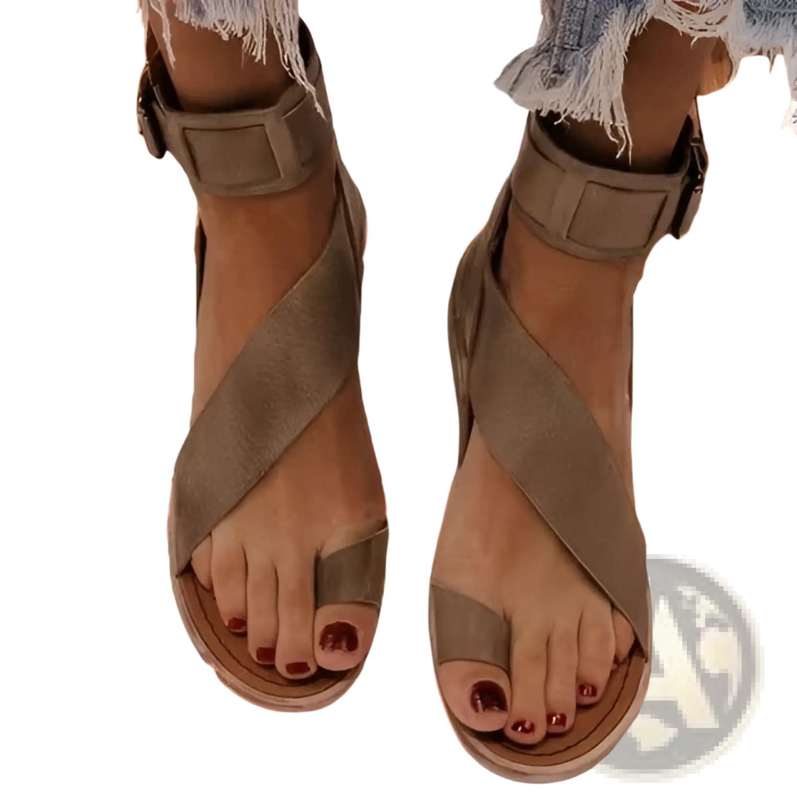 Plus Size Women's Flat Roman Strappy Sandals