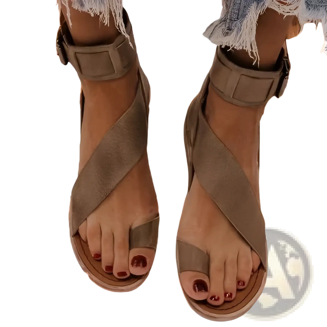 Plus Size Women's Flat Roman Strappy Sandals