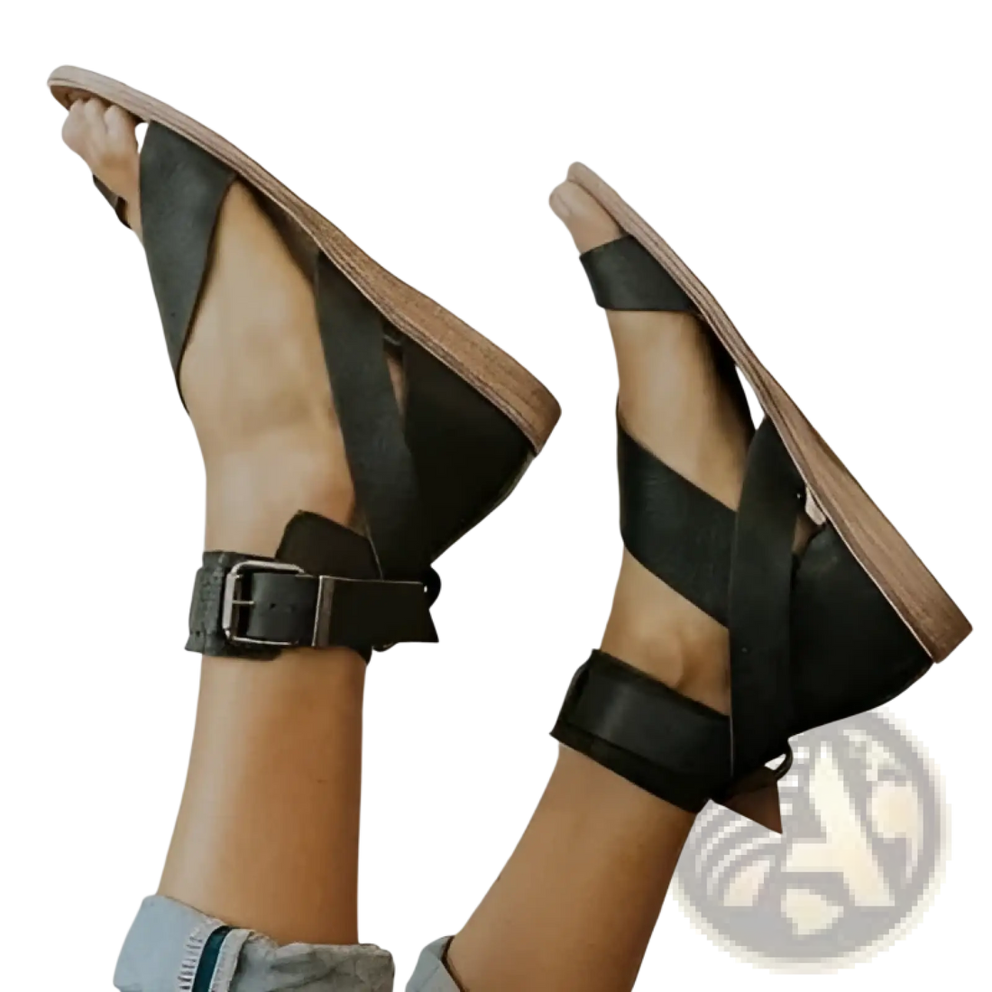 Plus Size Women's Flat Roman Strappy Sandals