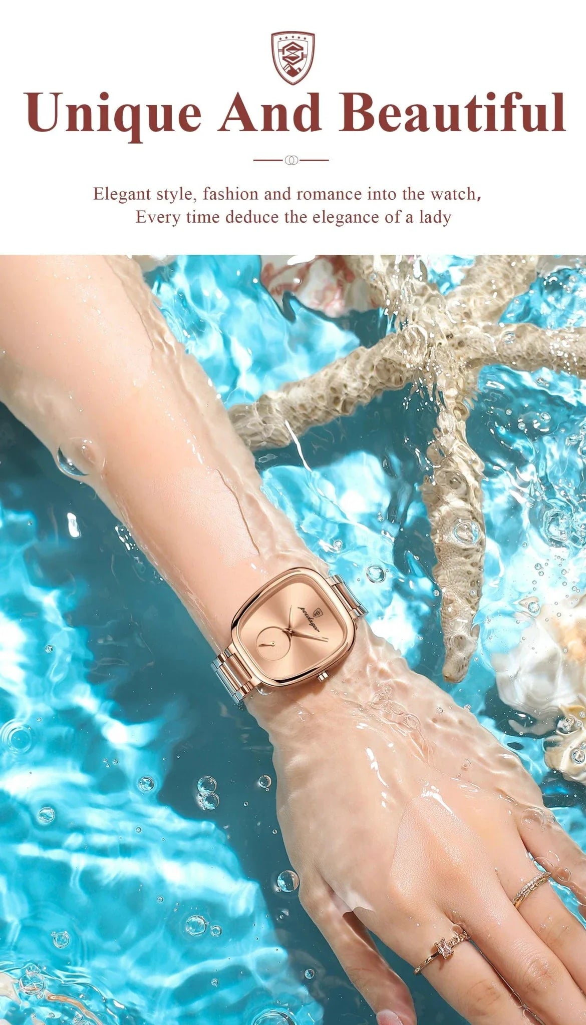 POEDAGAR Elegant Women's Quartz Watch - Waterproof Stainless Steel Timepiece for Confident Ladies