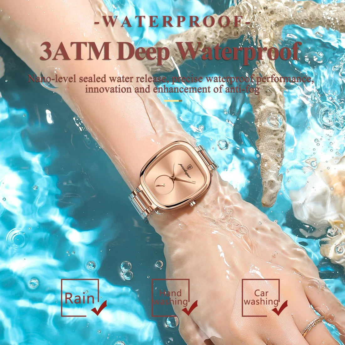 POEDAGAR Elegant Women's Quartz Watch - Waterproof Stainless Steel Timepiece for Confident Ladies