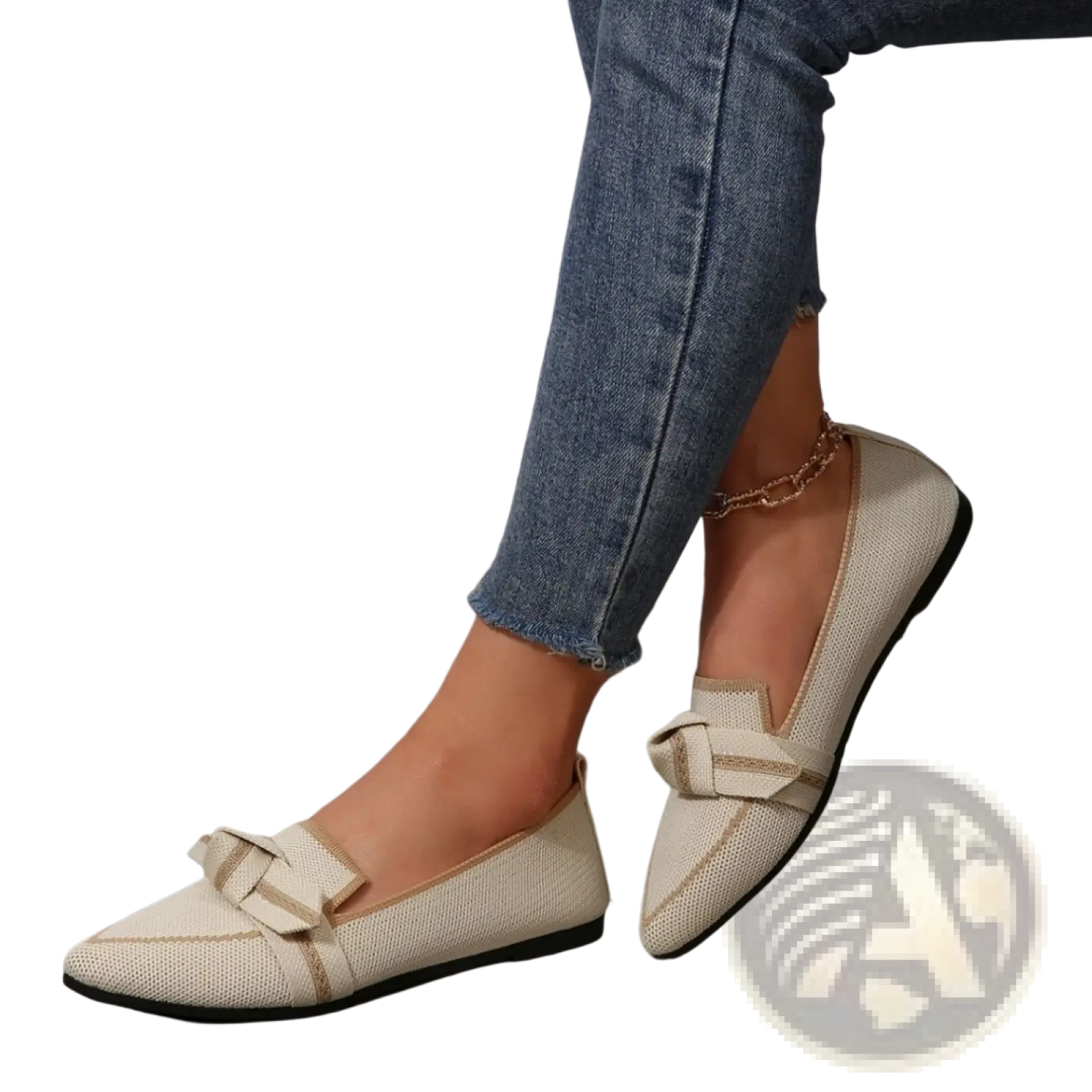 Pointed Flat Pumps Bow Detail Casual Plus Size Shoes