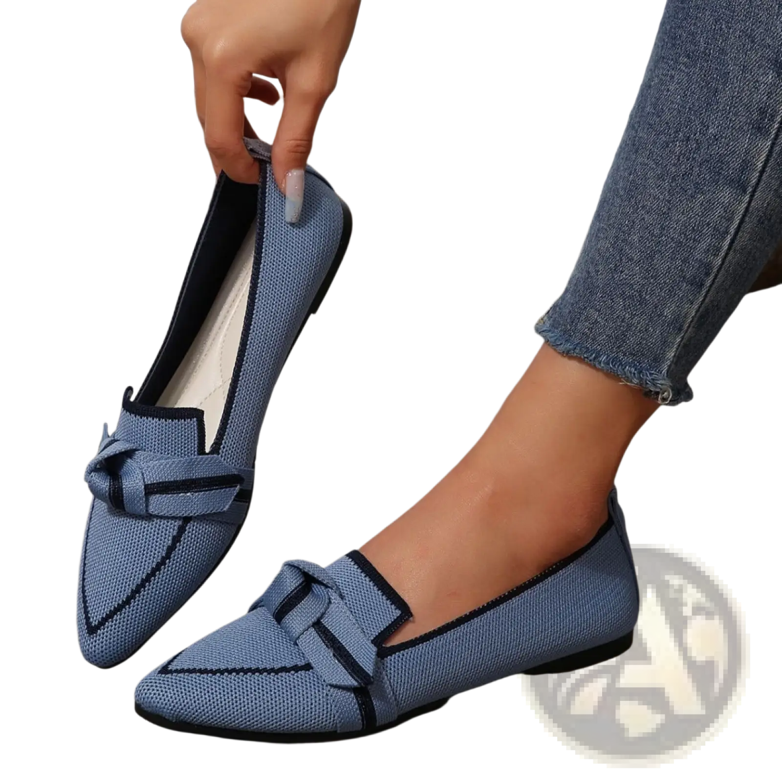 Pointed Flat Pumps Bow Detail Casual Plus Size Shoes