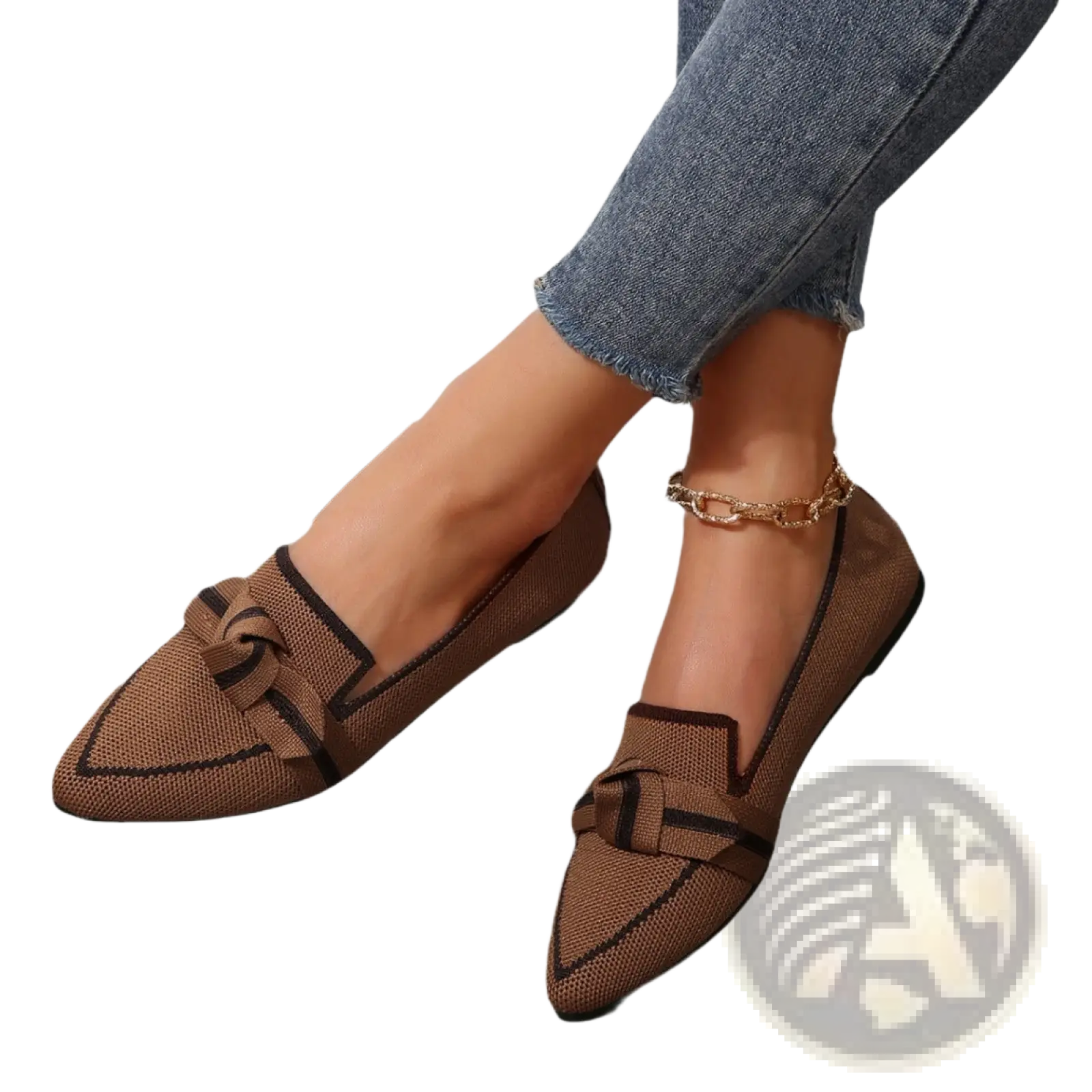 Pointed Flat Pumps Bow Detail Casual Plus Size Shoes