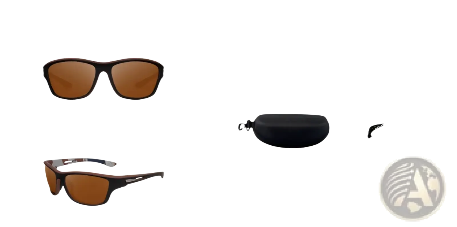Polarized Oval Camouflage and Mirrored Men's Sport Sunglasses