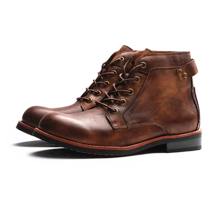 Men's Retro Leather Lace-up Ankle Boots