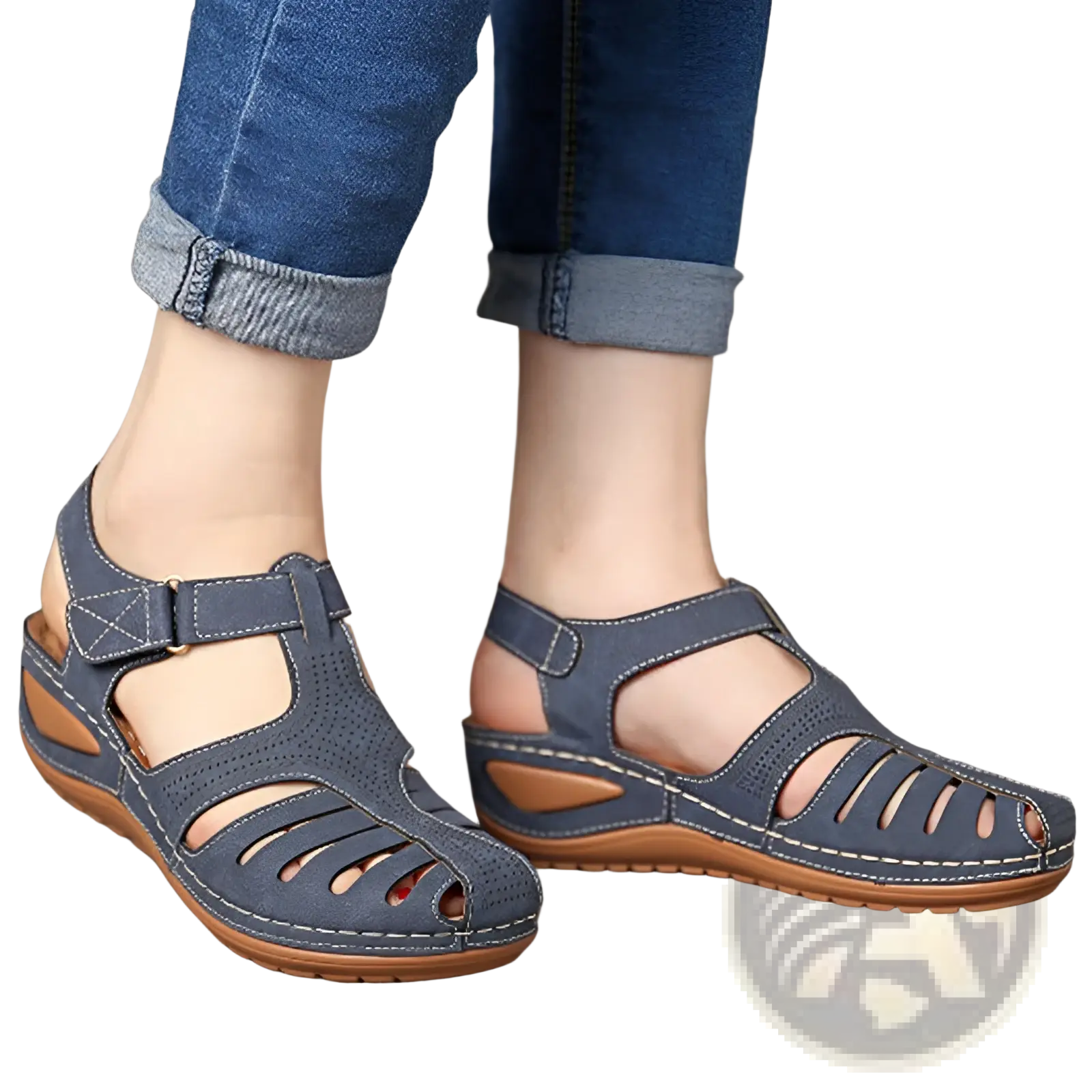Retro Wedge Sandals Women's Plus Size T-strap Shoes