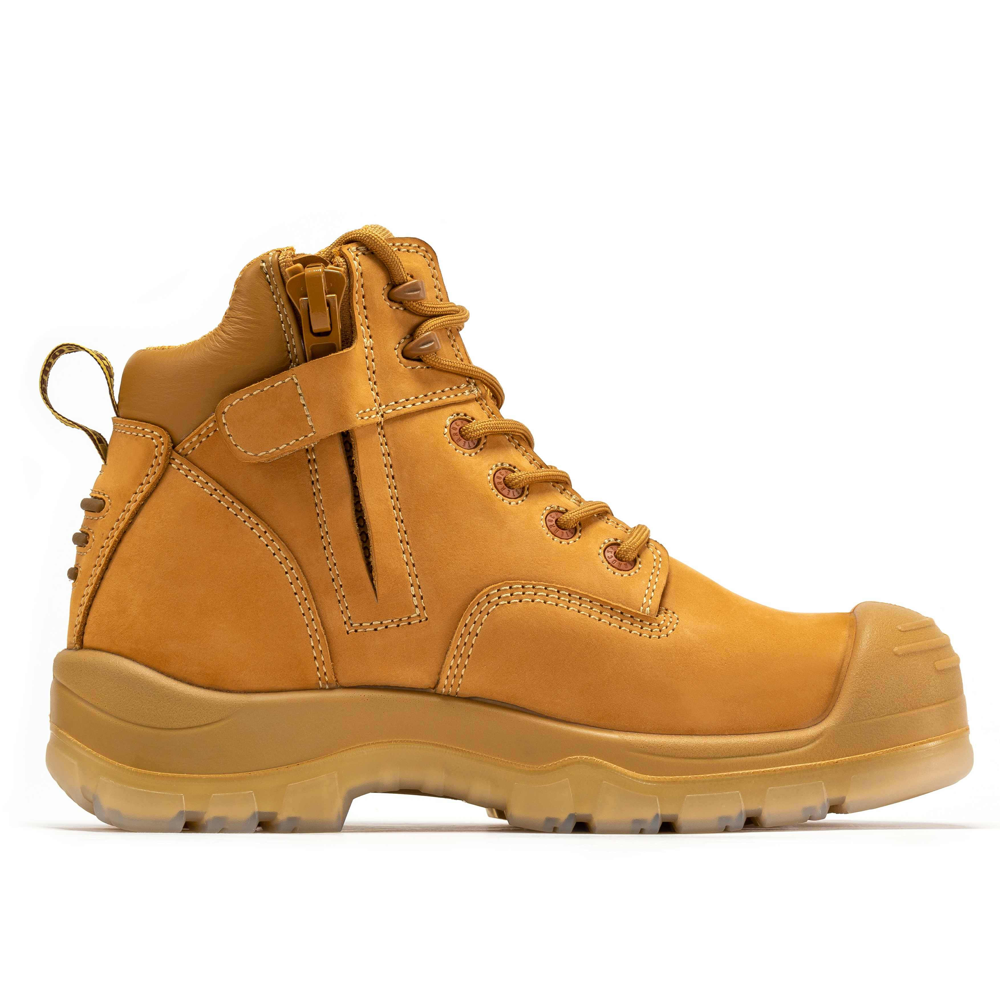 Rockrooster Woodland Wheat 6 inch Composite Toe Zip-sided Leather Work Boots AK659