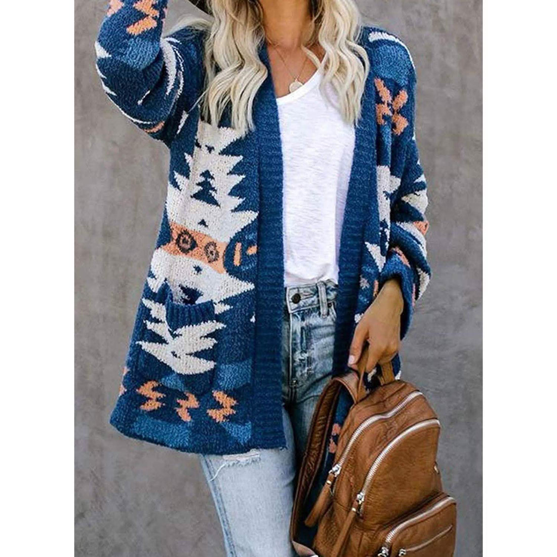 Side feel Women Open Front Cardigan Sweater Button Down Knit Sweater Coat
