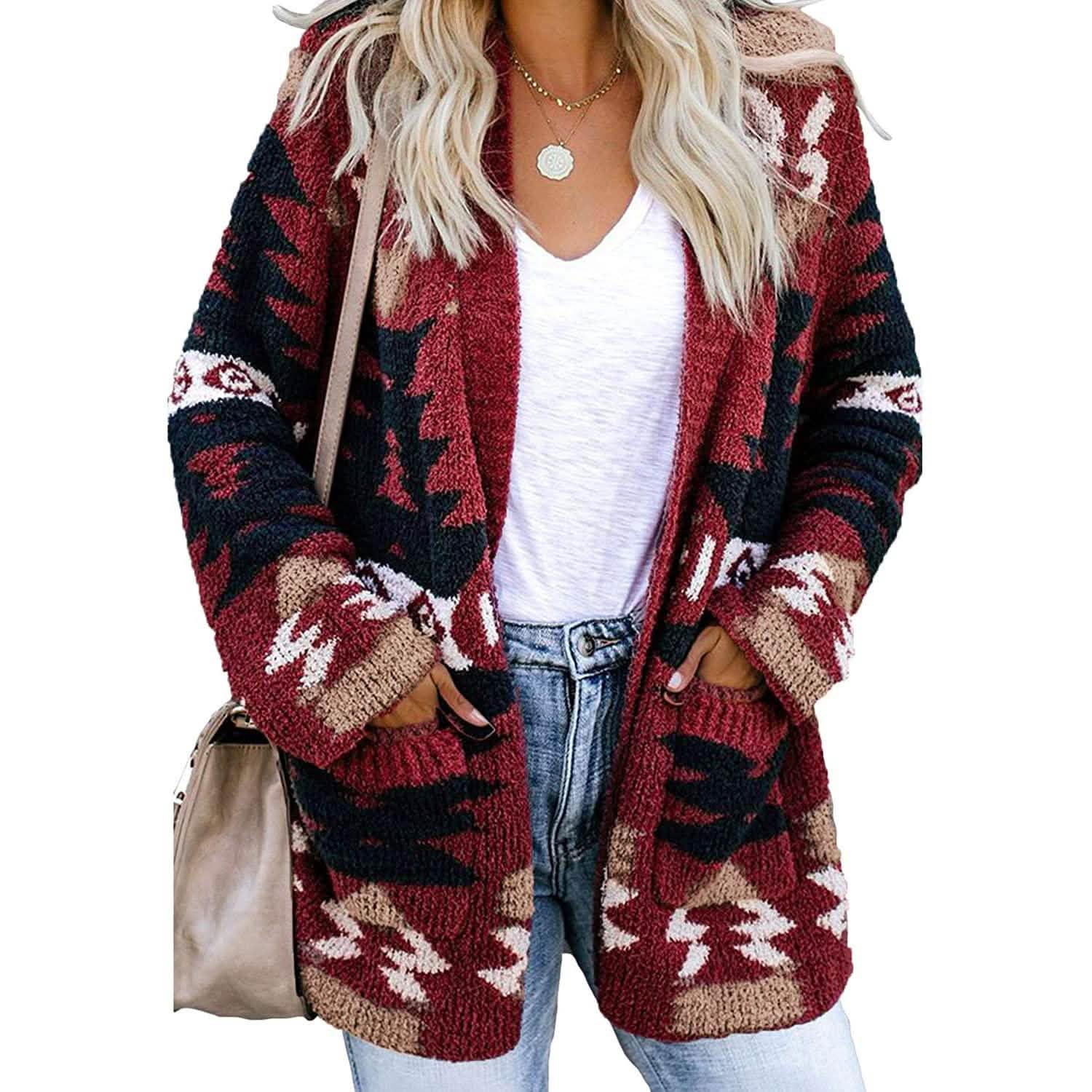 Side feel Women Open Front Cardigan Sweater Button Down Knit Sweater Coat