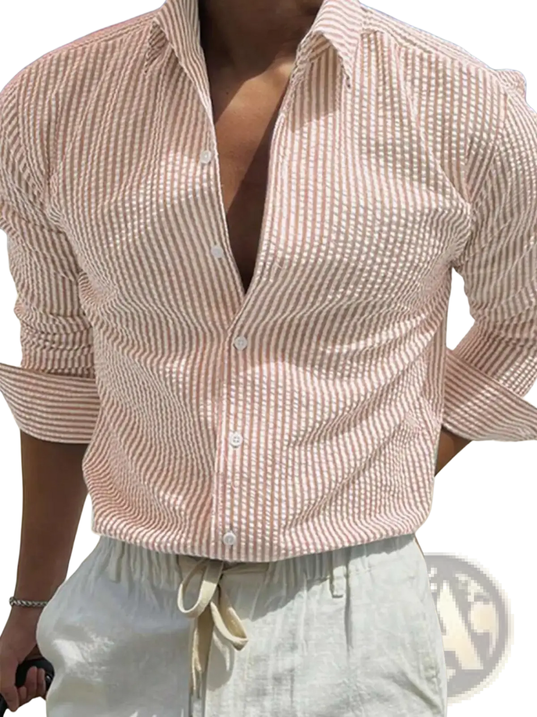 Striped Casual Long Sleeve Shirt for Men