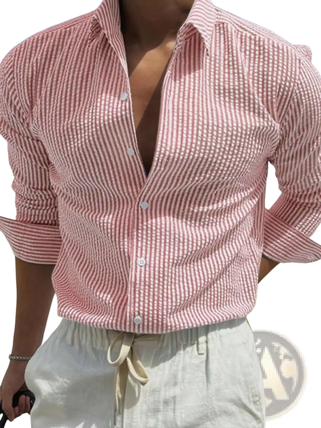 Striped Casual Long Sleeve Shirt for Men