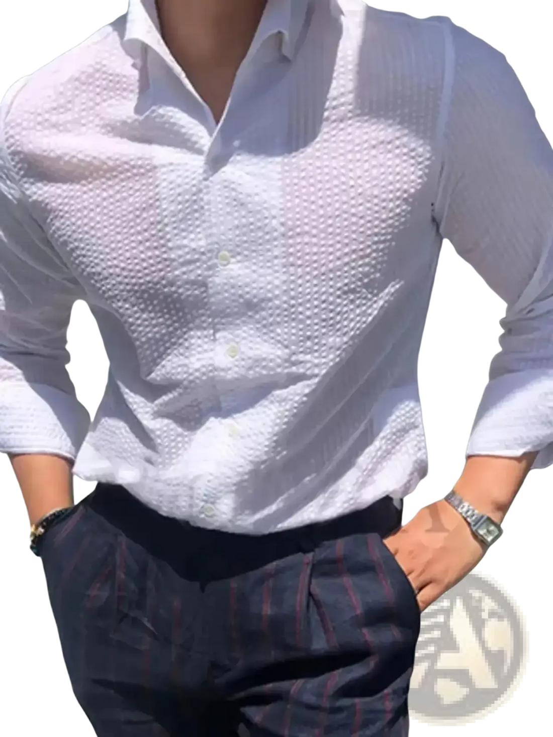 Striped Casual Long Sleeve Shirt for Men