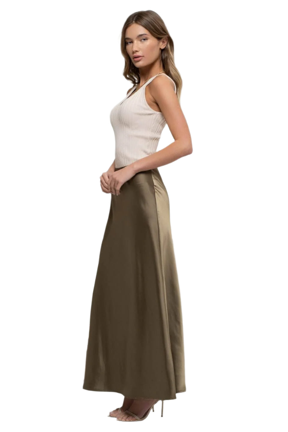 Sleeveless V Neck Ribbed Knit Top