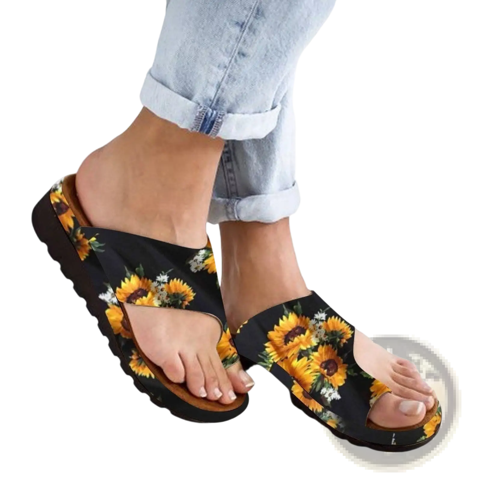 Women Flat Slide Sandals Open Toe Plus Size 43