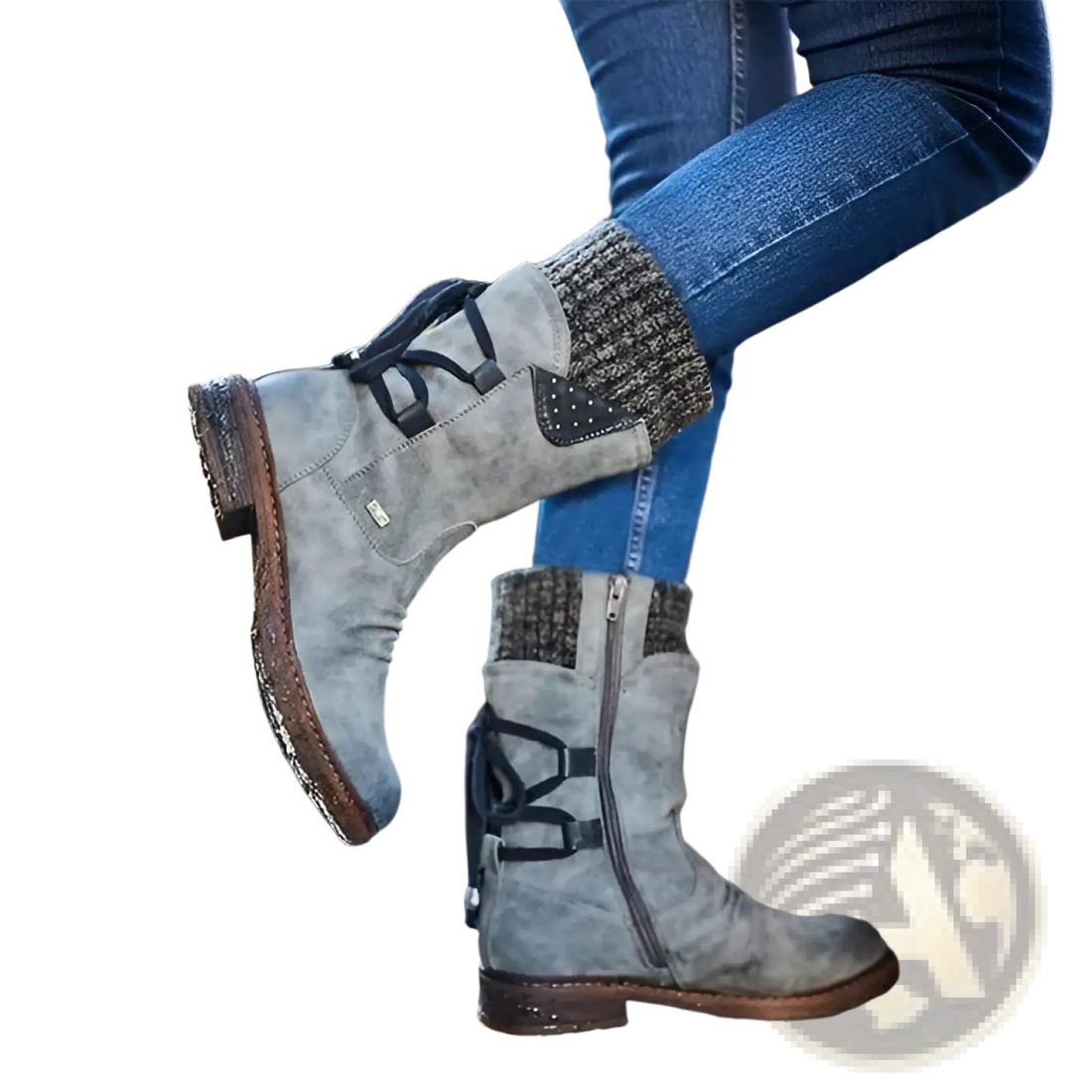 Women Winter Snow Boots Suede Mid Calf Martin Shoes