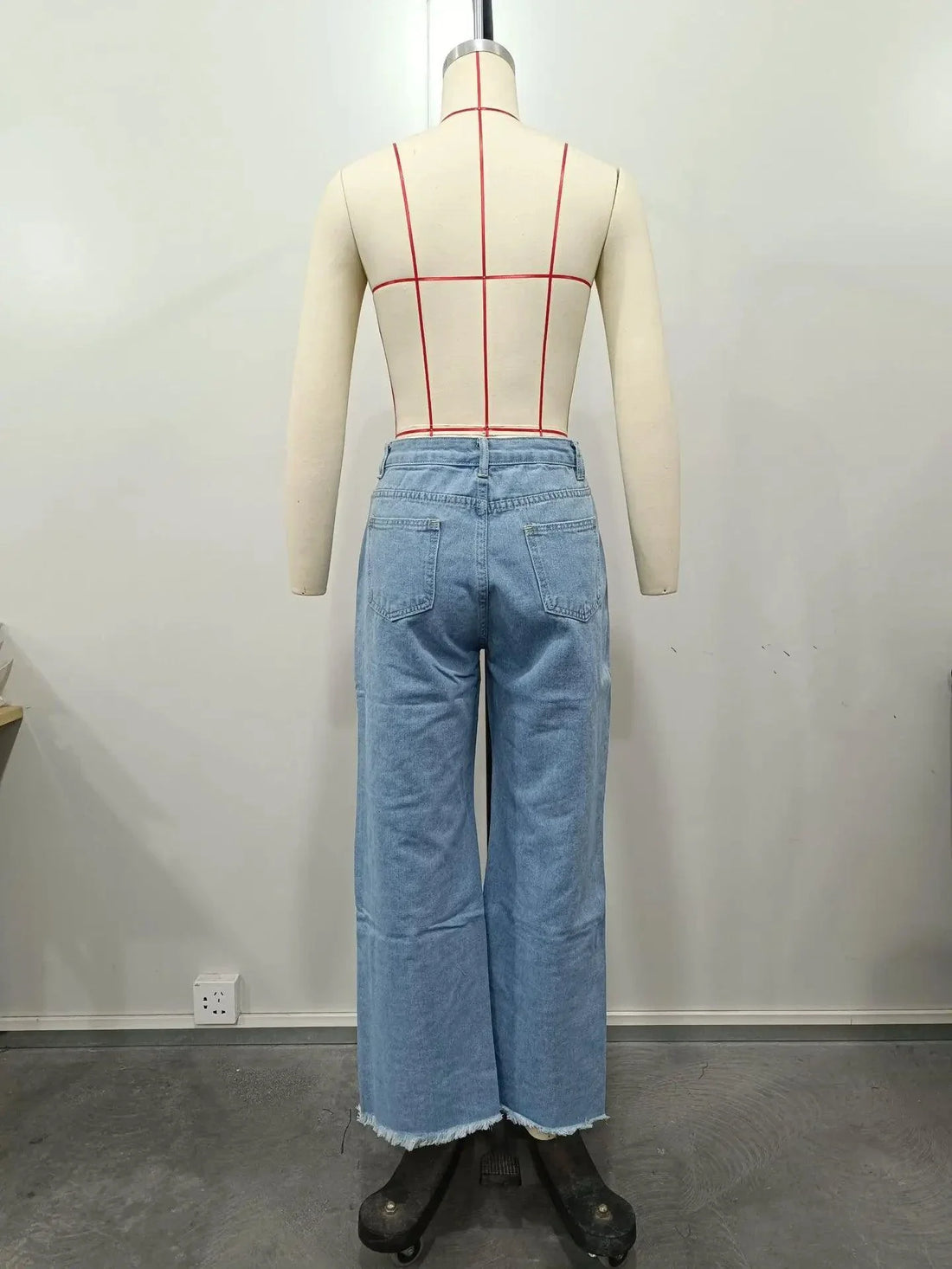 Burnt Flower High Waist Jeans - Trendy Women's Casual Denim Trousers for Spring/Summer