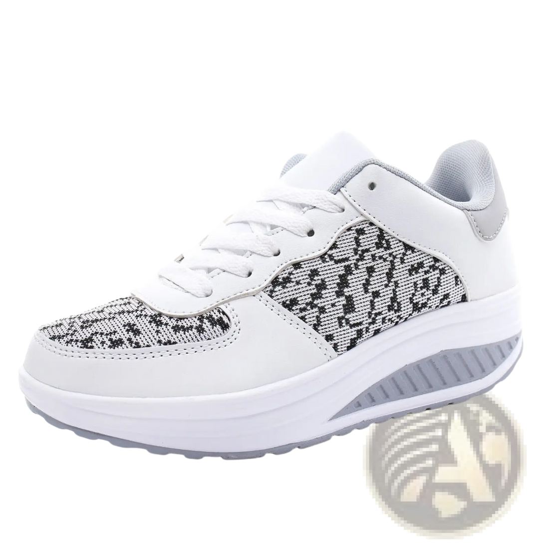 Women's Platform Sneakers Leather Mesh Sports Shoes