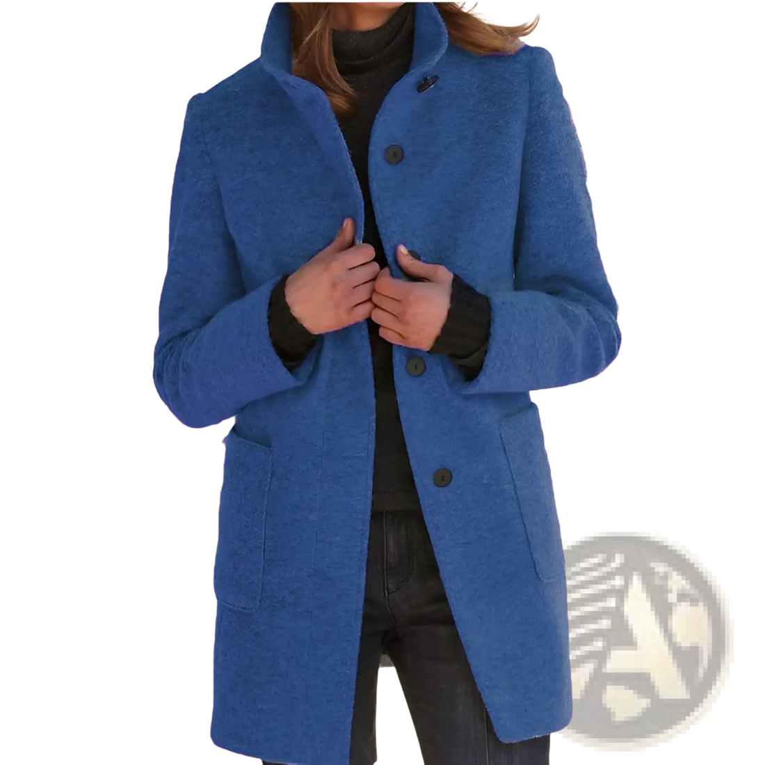 Woolen Stand Collar Winter Coat for Women