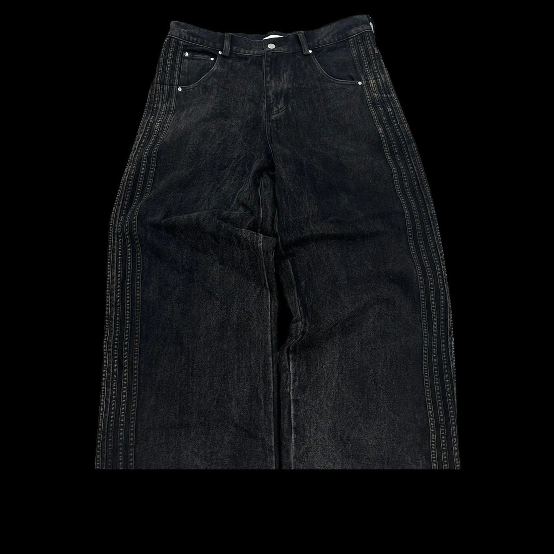 Y2K Baggy Jeans Harajuku vintage Striped Embroidered high quality Sweatpants men women Hip Hop Casual wide leg jeans streetwear