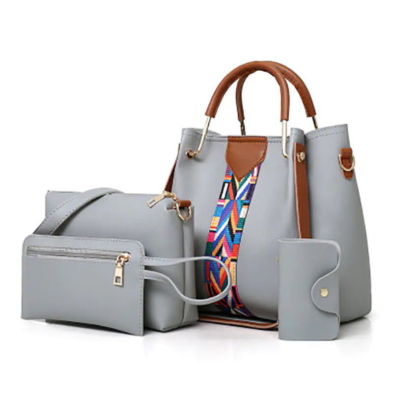 Fashionable Women's Handbag Set with Shoulder Bag (4 Pcs)